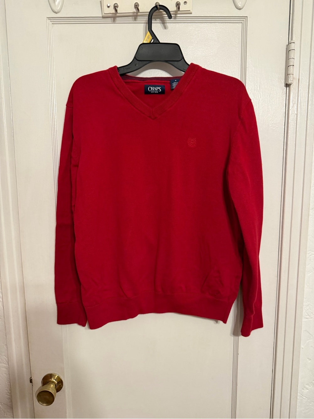 Chaps Men’s Bright Red V-Neck Sweater